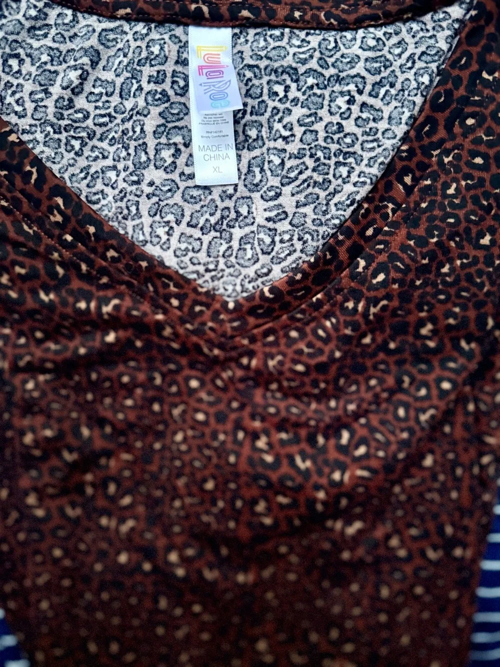 LuLaRoe Brown and Black Leopard Print V-Neck Tunic